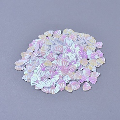 Белый Украшение аксессуаров пластиковая пайетка / блестки бисер, нет отверстий / неосвещенных бусинок, формы раковины, белые, 6x8x0.6 мм, о 45359 шт / фунт