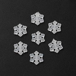 Clear 200Pcs Transpareent Acrylic Beads, Snowflake, Clear, 12.5x13x2mm, Hole: 1mm, about 200pcs/bag