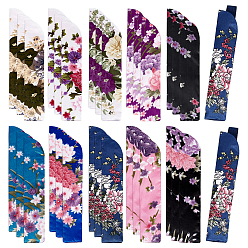 (52) Непрозрачная лаванда 30 шт 10 цвета шелковая ткань складной цветочный принт китайский веер сумка для хранения, пылезащитный чехол для ручного вентилятора, прямоугольные, разноцветные, 22.2~23.2x4.3~4.6x0.02~0.1 см, 3 шт / цвет