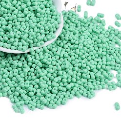 Аквамарин Выпечка краска стеклянные бусины, круглое отверстие, арахис, аквамарин, 3.5x6x3.5 мм, отверстие : 0.9 мм, Около 3750 шт / фунт