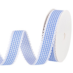 Светло-Синий Полиэфирная лента, шотландка, для пошива одежды из ткани аксессуары, голубой, 1 дюйм (25 мм), около 25.00 ярдов (22.86 м) / рулон