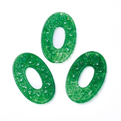 Нефрит Природных окрашенных нефрита подвески, овальные, 41x26x2~2.5 мм, отверстие : 1.2 мм