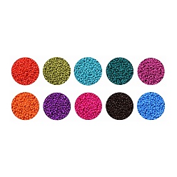 Mixed Color 8/0 Baking Paint Glass Seed Beads, Round, Mixed Color, 8/0, 3mm, Hole: 1mm, 10 colors, about 2000pcs/color, 20000/set