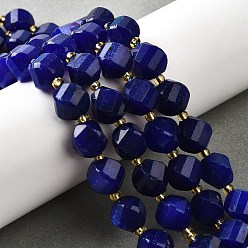 Полуночно-синий Нити бусин из натурального кварца окрашенные, граненые, с бисером, твист, темно-синий, 10x9~10x9~10 мм, отверстие : 1 мм, около 33~34 шт / нитка, 15.04''~15.35'' (38.2~39 см)