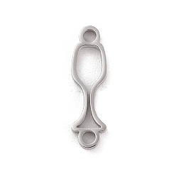 Нержавеющая Сталь Цвет 304 подвески с полыми соединителями из нержавеющей стали, лазерная резка, ссылки на бокалы для вина, цвет нержавеющей стали, 17x5x1.5 мм, отверстие : 1.8 мм