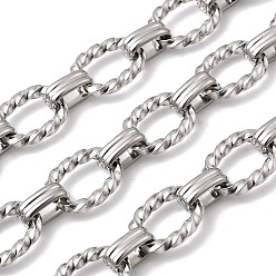 Нержавеющая Сталь Цвет 304 цепи с овальными звеньями из нержавеющей стали, несварные, цвет нержавеющей стали, 14.5x11x2.5 мм