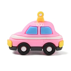 Pink Пластиковые подвески из пвх, автомобиль, розовые, 39.5x51.5x15.5 мм, отверстие : 2.5 мм