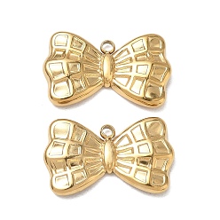 Bowknot 304 подвески из нержавеющей стали, ионное покрытие (ip), реальный 18 k позолоченный, бантом прелести, 12x20x2.5 мм, отверстие : 1.5 мм