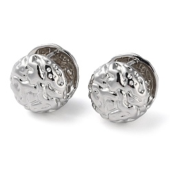 Платина Серьги-кольца с кованым латунным покрытием для женщин, долговечный, без свинца и без кадмия, круглые, платина, 16x15x14 мм