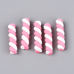 Pink Ручной полимерной глины кабошонов, проскурняк, розовые, 24~27x5~6 мм