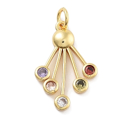 Разноцветный Стойка металлическая латунная микропрофилированная кубическая циркония подвески, долговечный, без свинца и без кадмия, кистями, красочный, 22.5x14x2.5 мм, отверстие : 3.5 мм