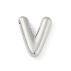 Letter V Gestellmessinganhänger, langlebig überzogen, Bleifrei und cadmium frei, Platin Farbe, Schreiben v, 17x14x4 mm, Bohrung: 1.8 mm