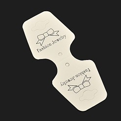 Бежевый Карта бумага дисплей, используется для ожерелья и браслета, с бантом, бежевые, 92~95x37~38x0.3 мм, отверстие : 2 мм