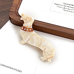 Лимонный шифон Заколки для волос с когтями из ацетата целлюлозы (смола), со стразами, собака, аксессуары для волос для женщин и девочек, лимонный шифон, 79x44 мм