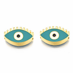Темный Голубой Стойки обшивки сплава эмали подвески, золотой свет, без кадмия, без никеля и без свинца, лошадиный глаз , темные голубые, 12x18.5x4.5 мм, отверстие : 2 мм