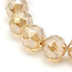 Белый Навахо Стеклянные бусины с гальваническим покрытием , с полным покрытием блестки, граненые, круглые, навахо белый, 10 мм, отверстие : 1 мм