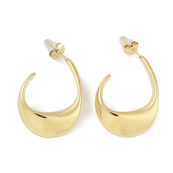 Настоящее золото 18K 304 из нержавеющей стали серьги, для женщин, реальный 18 k позолоченный, 30.5x6 мм