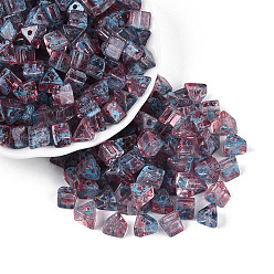 Фламинго Прозрачные стеклянные бусины пикассо, треугольные, фламинго, 7.5x7.5~8.5x6~6.5 мм, отверстие : 1.4~1.6 мм, Около 775 шт / фунт