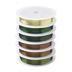 (52) Непрозрачная лаванда 6 рулоны 6 цветная круглая медная проволока набор для изготовления ювелирных изделий, разноцветные, 0.4 мм, 26 датчик, около 32.81 футов (10 м) / рулон, 1 рулон / цвет
