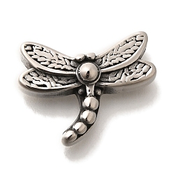 Античное Серебро 304 из нержавеющей стали бусы, стрекоза, античное серебро, 15.5x20x5.5 мм, отверстие : 1.8 мм