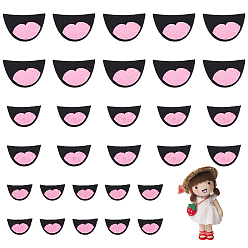 Черный 1 рот куклы из фетра, для поделок куклы игрушки кукольные плюшевые животные изготовление, чёрные, 11~20x18~31x2 мм, 30 шт / комплект