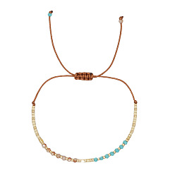 Шоколадный Летние плетеные браслеты из стеклянных бусин для женщин, цвет шоколада, внутренний диаметр: 11 дюйм (28 см)