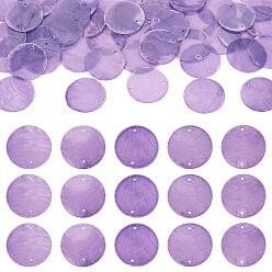 Средняя Орхидея 50 шт. подвески-коннекторы из окрашенных натуральных ракушек Capiz, ссылки на диски, средне орхидеи, 29~30x0.5~1.5 мм, отверстие : 0.8~1.6 мм