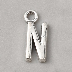 Letter N Сплавочные подвески тибетского стиля, алфавит, letter.n, 15.5x7x2 мм, отверстие : 2 мм