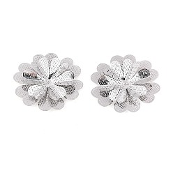 Платина Шапочки и конусы для бусин, латунные, цветок, платина, 39.5~40x41~41.5x6 мм, отверстие : 0.9~1 мм