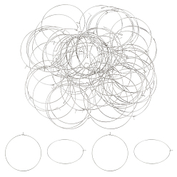 Розовыйы Золотой & Нервежающая Сталь 100 шт 304 нержавеющая сталь хирургическая нержавеющая сталь бокалы подвески кольца, обручание серьги, DIY материал для баскетбола обруча серьги жены, цвет нержавеющей стали, 54x50x0.7 мм