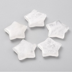 Хрусталь Природный кристалл кварца бусины, бусины из горного хрусталя, без отверстия , звезда, 31x30.5x8~8.5 мм