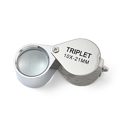 Серебро 10x21 мм, увеличительное стекло, увеличительное стекло, увеличительное стекло, серебряные, увеличение: 10 х, 35.5x24.5 мм, стекло: 18.5 мм