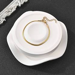 Золотой 304 браслет из нержавеющей стали в виде елочки для мужчин и женщин, золотые, широк: 2.5 мм, 6-1/2 дюйм (16.5 см)