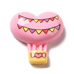 Hot Air Balloon Тема Дня святого Валентина, непрозрачная смола, декодированные кабошоны, воздушный шар, 23x23x8 мм