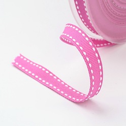 Deep Pink Grosgrain Polyester Ribbons for Gift Packings, Deep Pink, 3/8 inch(9mm), about 100yards/roll(91.44m/roll)