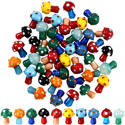 (52) Непрозрачная лаванда 40шт 10цвета ручная работа лэмпворк бугристые бусины нити, гриб, разноцветные, 15x11.5 мм, отверстие : 2 мм, 4 шт / цвет