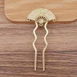 Light Gold Сплав в старинном стиле с поиском вилки для железных волос, для ювелирных аксессуаров своими руками, вентилятор, золотой свет, 73 мм, 10 шт / комплект