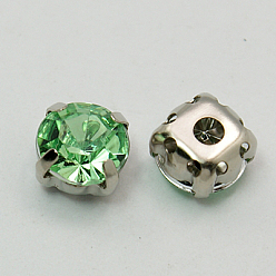 Средний Морско-зеленый Шить на горный хрусталь, многожильных ссылки, акриловые горный хрусталь, с настройками латуни, аксессуары для одежды, средний морской зеленый, 5x5x4 мм, отверстие : 1~1.5 мм