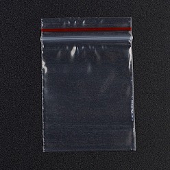 Red Plastic Zip Lock Bags, Resealable Packaging Bags, Top Seal, Self Seal Bag, Rectangle, Red, 6x4cm, Unilateral Thickness: 1.3 Mil(0.035mm)