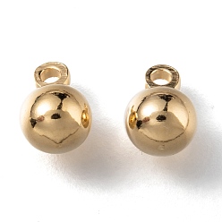 Настоящее золото 24K Латунь прелести, долговечный, круглые, реальный 24 k позолоченный, 8x5.5 мм, отверстие : 1.5 мм
