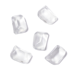 Clear Transparent Resin Cabochons, Water Ripple Cabochons, Rectangle, Clear, 20.5x14.5x8.5mm