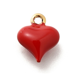 Сердце Стойка из латуни с эмалевыми подвесками, без кадмия и без свинца, долговечный, сердце прелести, с целью перехода в кольце, сердце, 10x8x4 мм, отверстие : 1.2 мм