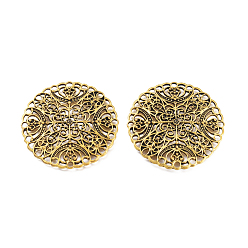 Античное Золото Коннекторы из сплава, филигранные столярные ссылки, плоско-круглые, античное золото , 51x3.5 мм, отверстие : 3 мм