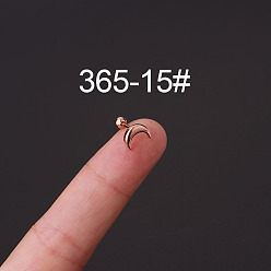 Letter V 316l серьги из хирургической нержавеющей стали для хряща, розовое золото , двойной рог, 6 мм, штифты : 0.8 мм