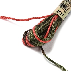 PeachPuff 10 Skeins 6-Ply Polyester Embroidery Floss, Cross Stitch Threads, Segment Dyed, PeachPuff, 0.5mm, about 8.75 Yards(8m)/skein