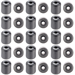 Черный 150шт. немагнитные синтетические гематитовые бусины, колонка, чёрные, 4x5 мм, отверстие : 1 мм