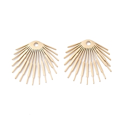 Золотой Ионное покрытие (ip) 316 хирургические подвески из нержавеющей стали, вентилятор, золотые, 18.5x18x1 мм, отверстие : 1.6 мм