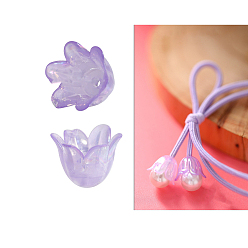 Средний Фиолетовый Акриловый шарик крышки, цветок, средне фиолетовый, 8.5x11 мм, отверстие : 1.3 мм, 100 шт / комплект