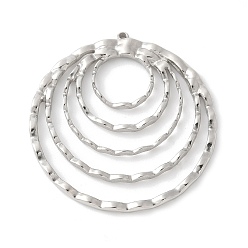 Нержавеющая Сталь Цвет 304 подвески из нержавеющей стали, полый круглый, цвет нержавеющей стали, 34.5x33.5x2 мм, отверстие : 1.2 мм