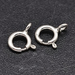 Серебро 925 стерлингового серебра застежками пружинного кольца, серебряные, 9x6x1.37 мм, Отверстие : 1.7 мм , около 116 шт / 20 г